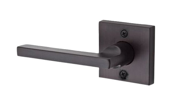 The Baldwin Reserve Square Lever with Contemporary Square Rosette in Venetian Bronze finish.