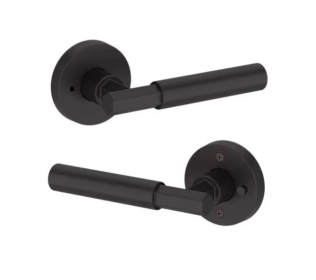 Baldwin Riddling Lever with Contemporary Round Rosette in Venetian Bronze finish