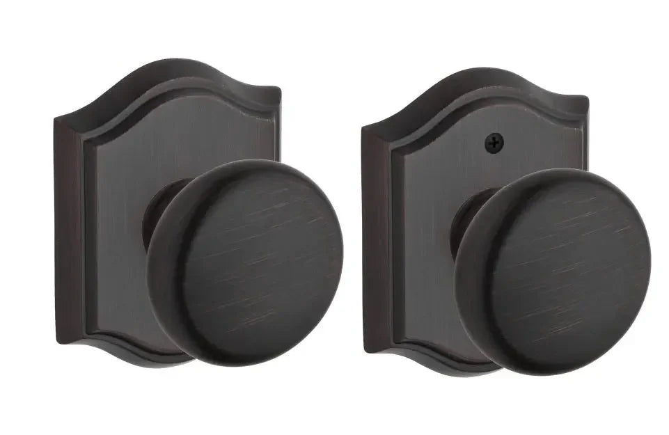 Baldwin Round Knob with Traditional Arch Rosette Venetian Bronze