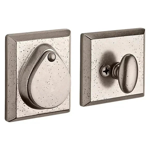 Baldwin Rustic Square Deadbolt White Bronze