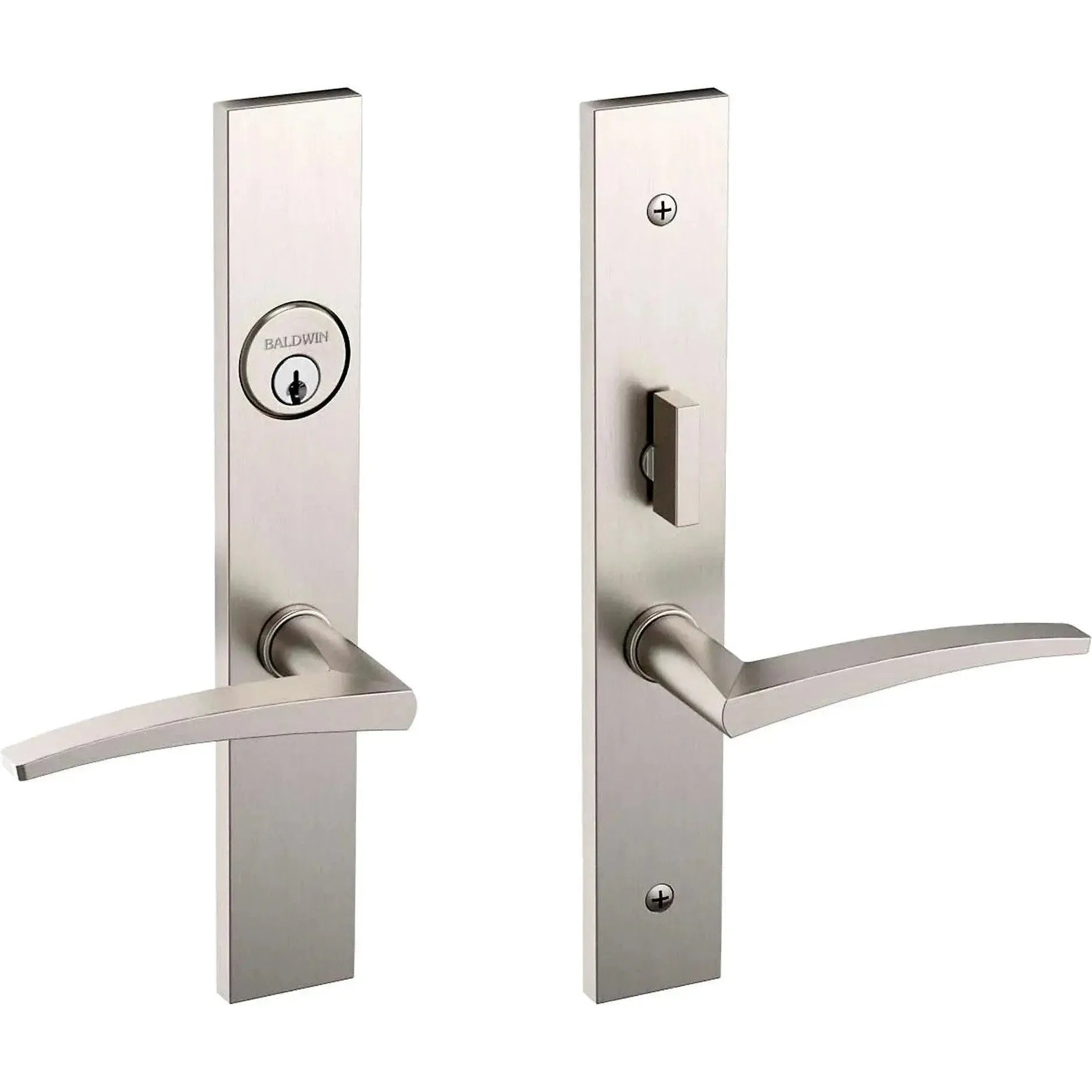 Baldwin EstateBaldwin Santa Monica Mortise Handleset Entrance Trim with Interior L022 Lever in 