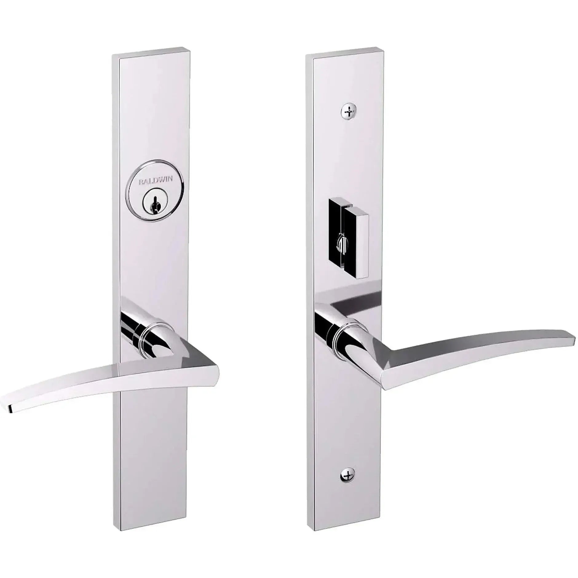 Baldwin EstateBaldwin Santa Monica Mortise Handleset Entrance Trim with Interior L022 Lever in 