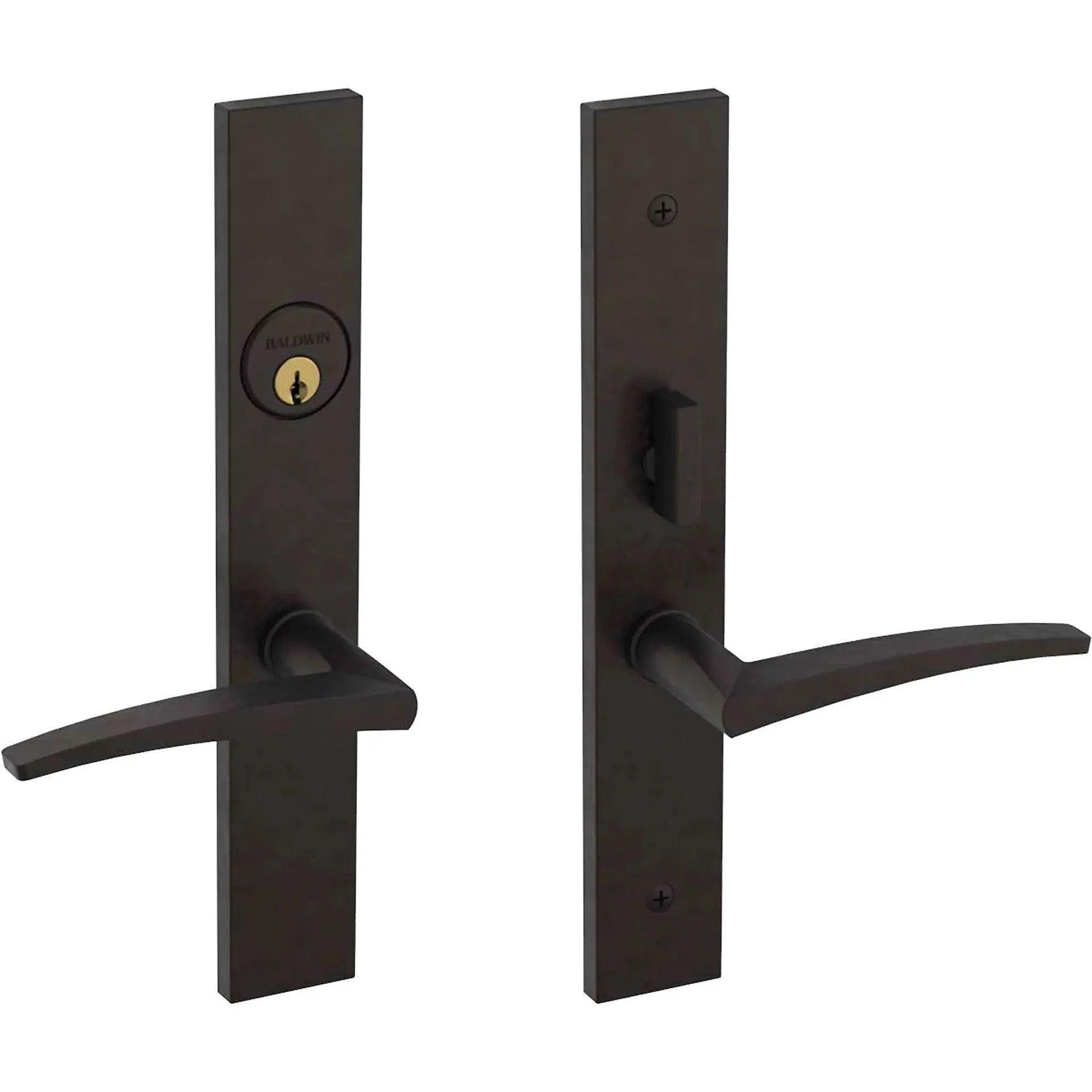 Baldwin Santa Monica Mortise Handleset Entrance Trim with Interior L022 Lever Oil Rubbed Bronze