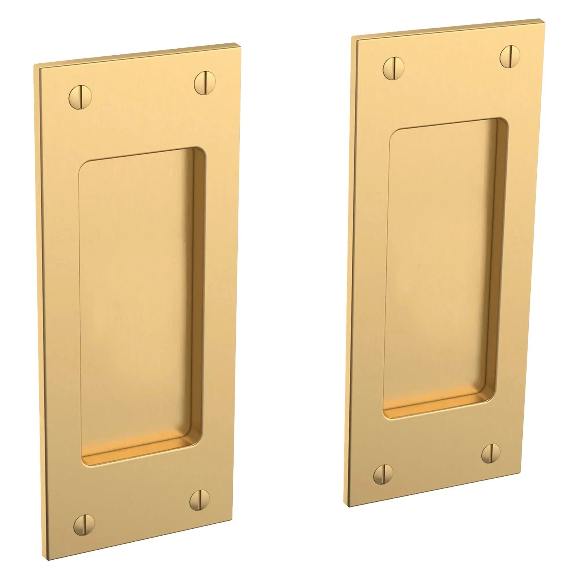 Baldwin Santa Monica Small Pocket Door Set Lifetime Satin Brass