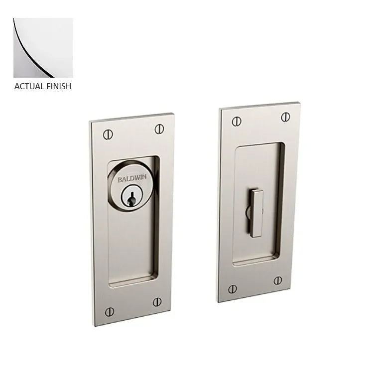 Baldwin Santa Monica Small Pocket Door Set Polished Chrome