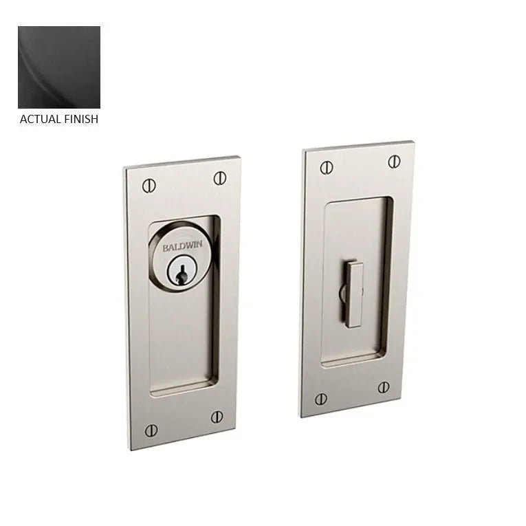 Baldwin Santa Monica Small Pocket Door Set Satin Black
