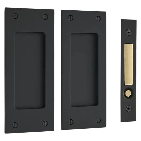 Baldwin Santa Monica Small Pocket Door Set Satin Black