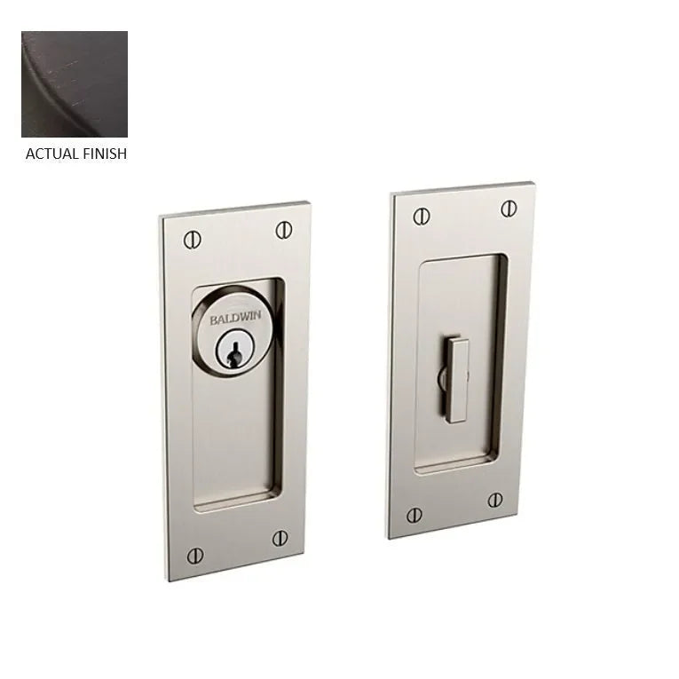 Baldwin Santa Monica Small Pocket Door Set Venetian Bronze