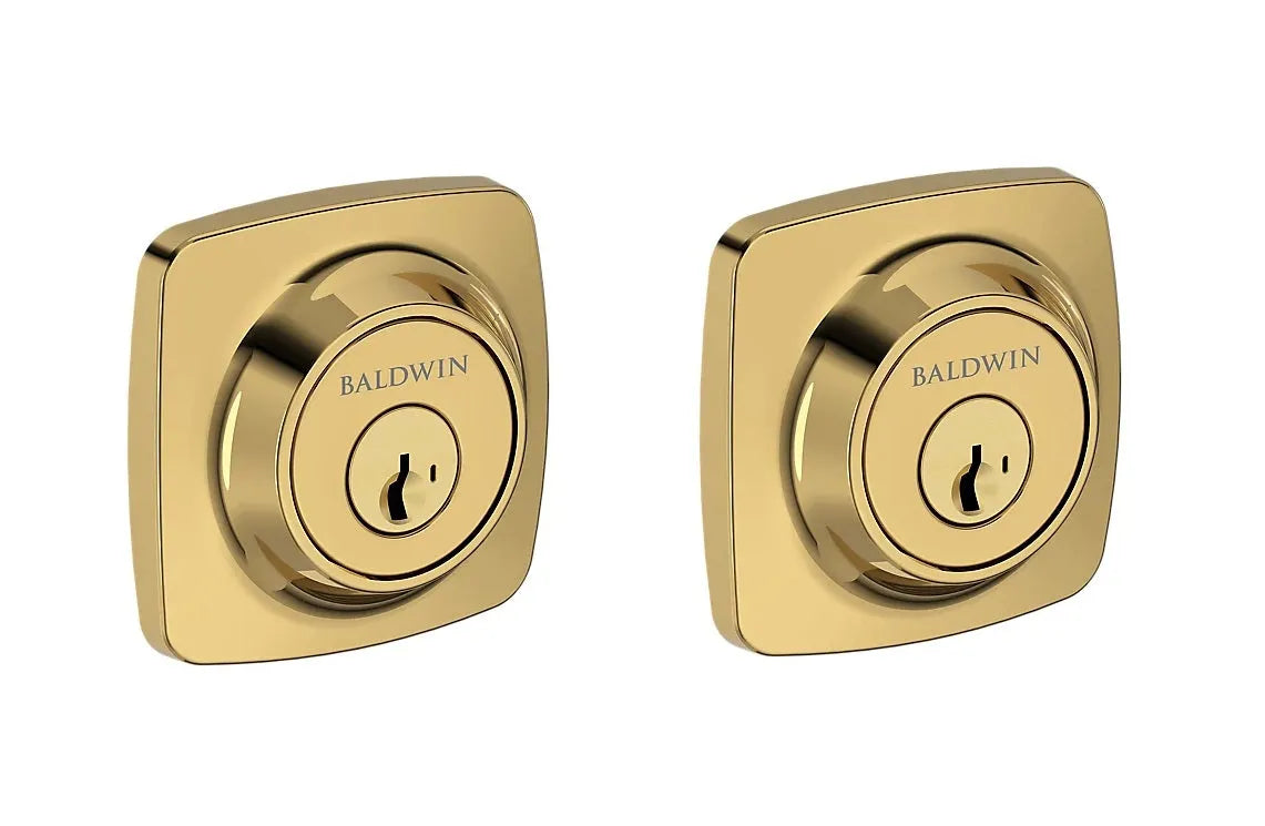 Baldwin Soft Square Deadbolt in Lifetime Polished Brass finish