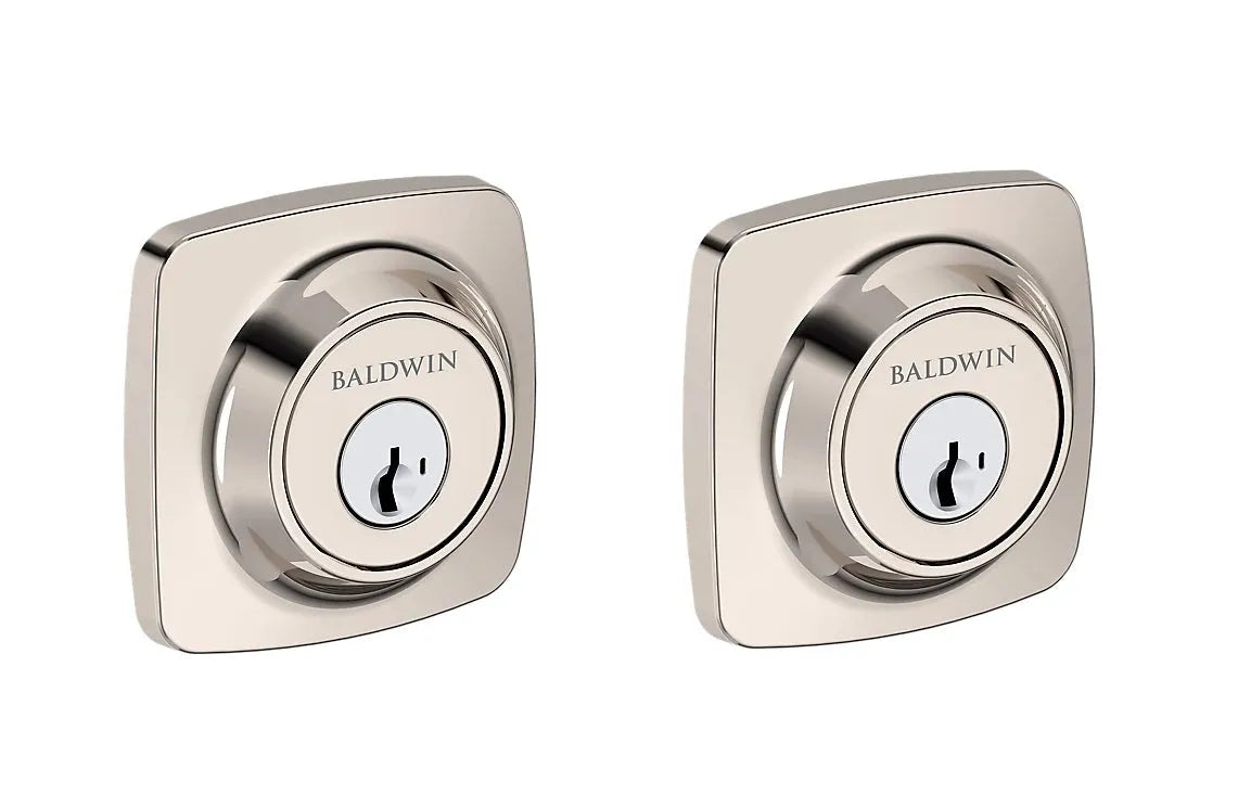 Baldwin Soft Square Deadbolt in Lifetime Polished Nickel finish