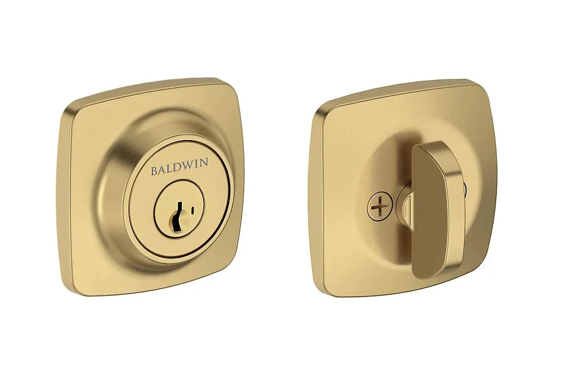 Baldwin Soft Square Deadbolt in Lifetime Satin Brass finish