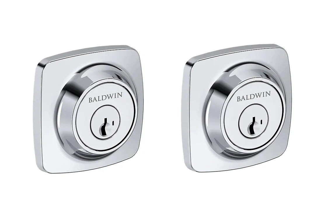 Baldwin Soft Square Deadbolt in Polished Chrome finish
