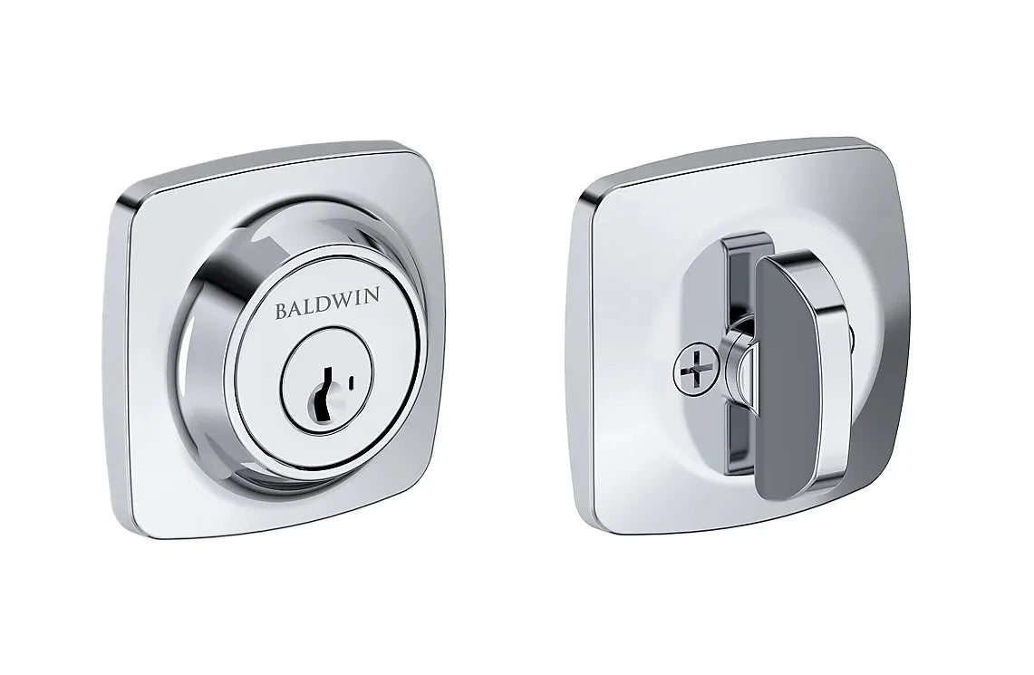 Baldwin Soft Square Deadbolt in Polished Chrome finish