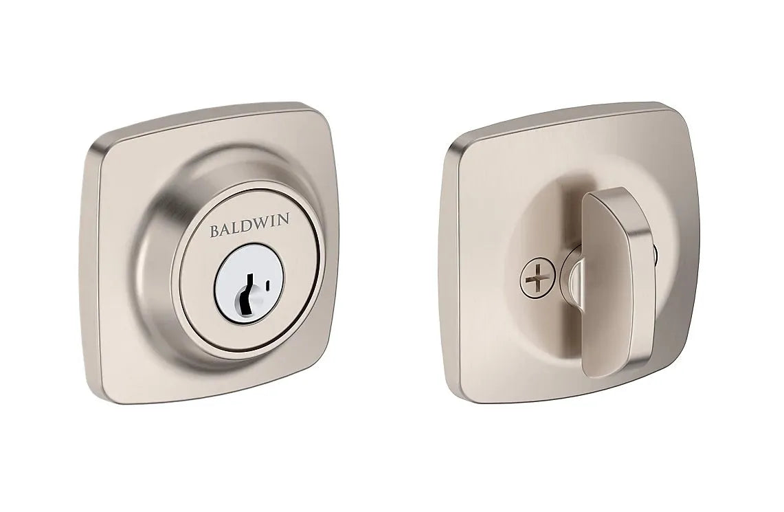 Baldwin Soft Square Deadbolt in Satin Nickel finish