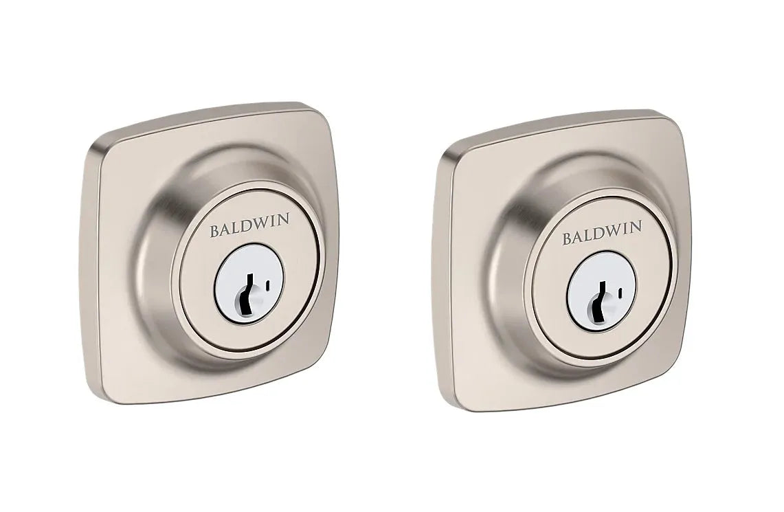 Baldwin Soft Square Deadbolt in Satin Nickel finish