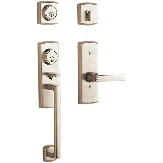 Baldwin Estate Soho 2-Point Lock Single Cylinder Handleset With Interior Soho Lever in Lifetime Satin Nickel finish