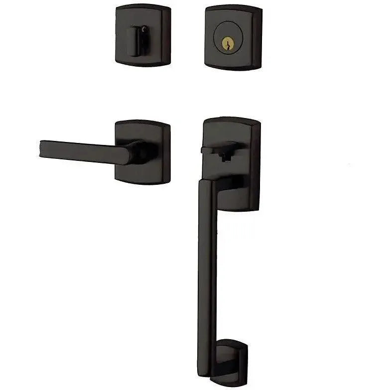 Baldwin Soho Sectional Single Cylinder Handleset with Interior 5485V Soho Lever in Oil Rubbed Bronze finish