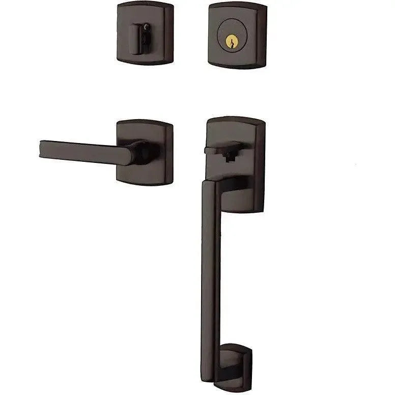 Baldwin Soho Sectional Single Cylinder Handleset with Interior 5485V Soho Lever in Venetian Bronze finish