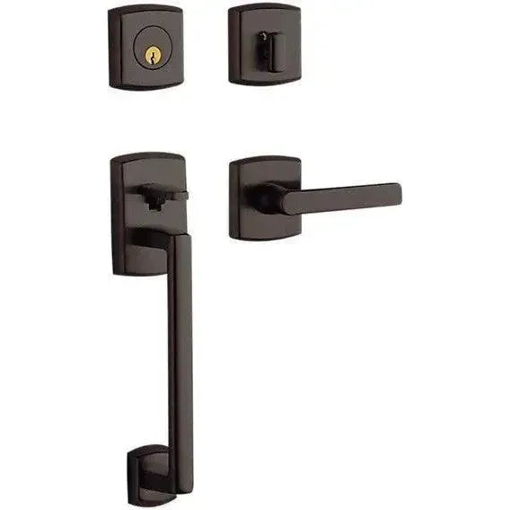 Baldwin Soho Sectional Single Cylinder Handleset with Interior 5485V Soho Lever in Venetian Bronze finish