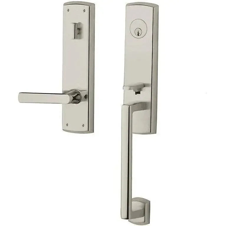 Baldwin Soho Single Cylinder 3/4 Escutcheon Handleset with Interior 5485V Soho Lever in Lifetime Polished Nickel finish