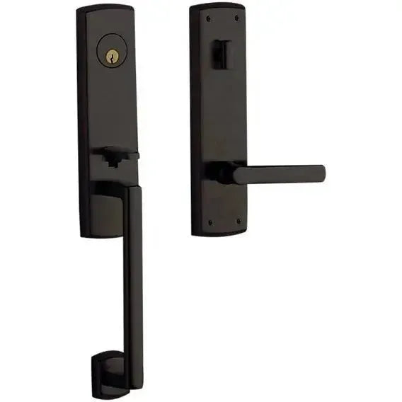 Baldwin Soho Single Cylinder 3/4 Escutcheon Handleset with Interior 5485V Soho Lever in Oil Rubbed Bronze finish