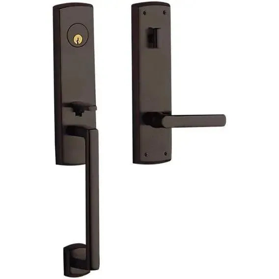 Baldwin Soho Single Cylinder 3/4 Escutcheon Handleset with Interior 5485V Soho Lever in Venetian Bronze finish