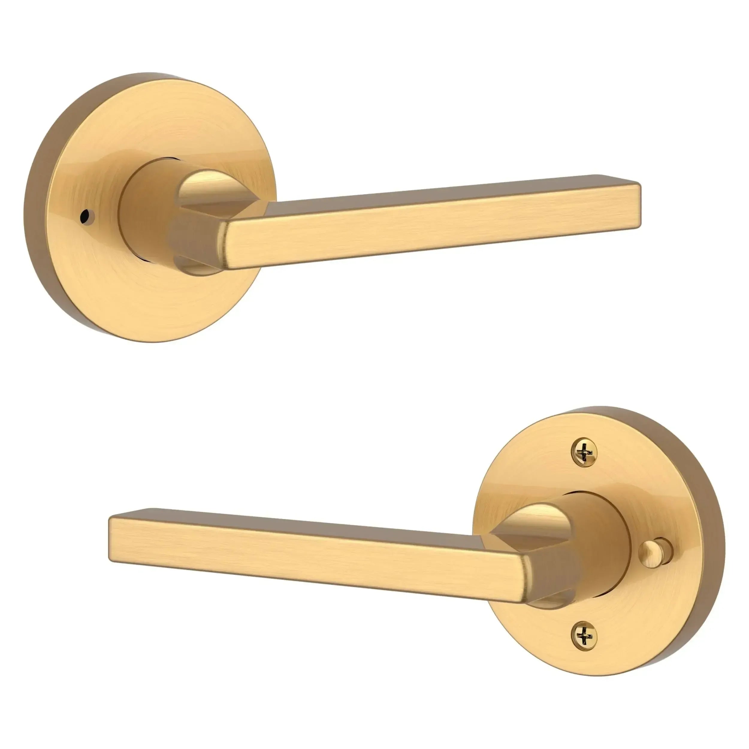 Baldwin ReserveBaldwin Square Lever with Contemporary Round Rosette in 