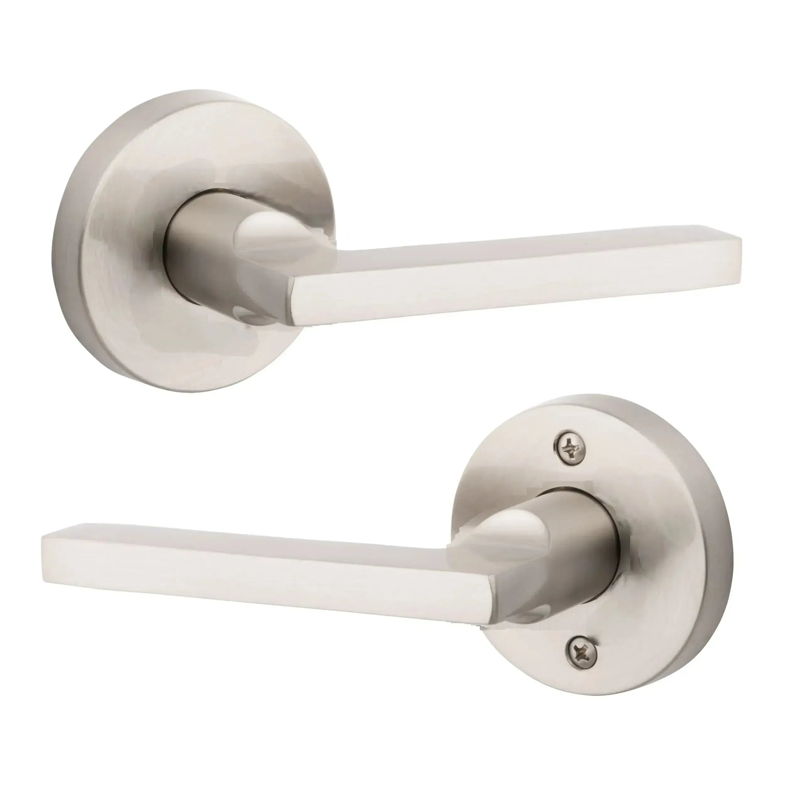 Baldwin ReserveBaldwin Square Lever with Contemporary Round Rosette in 