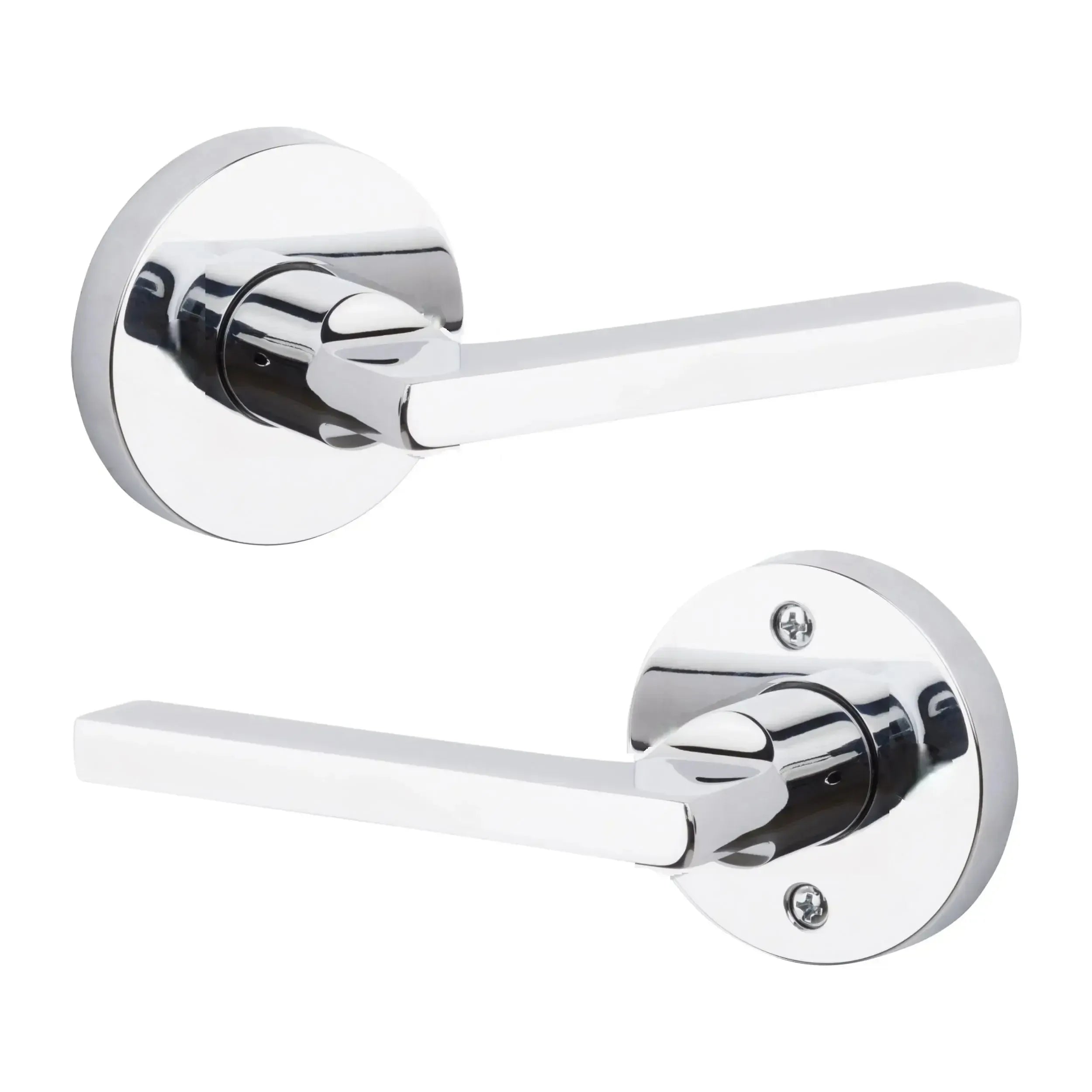 Baldwin ReserveBaldwin Square Lever with Contemporary Round Rosette in 