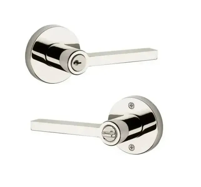 Baldwin ReserveBaldwin Square Lever with Contemporary Round Rosette in 