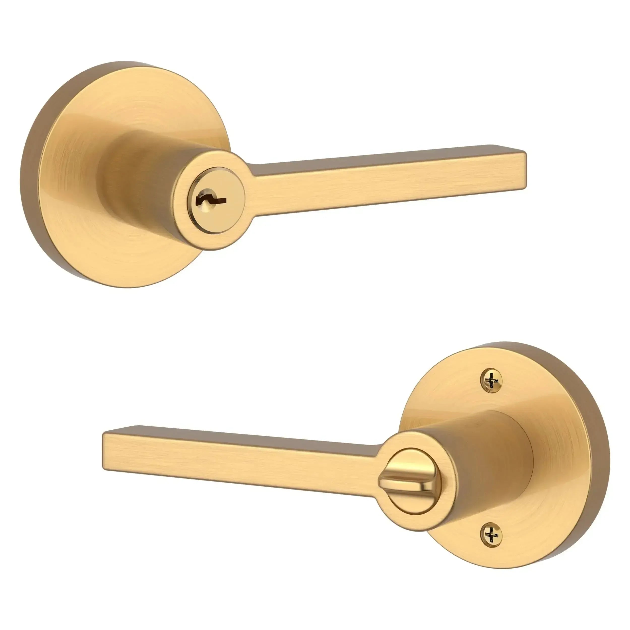 Baldwin ReserveBaldwin Square Lever with Contemporary Round Rosette in 