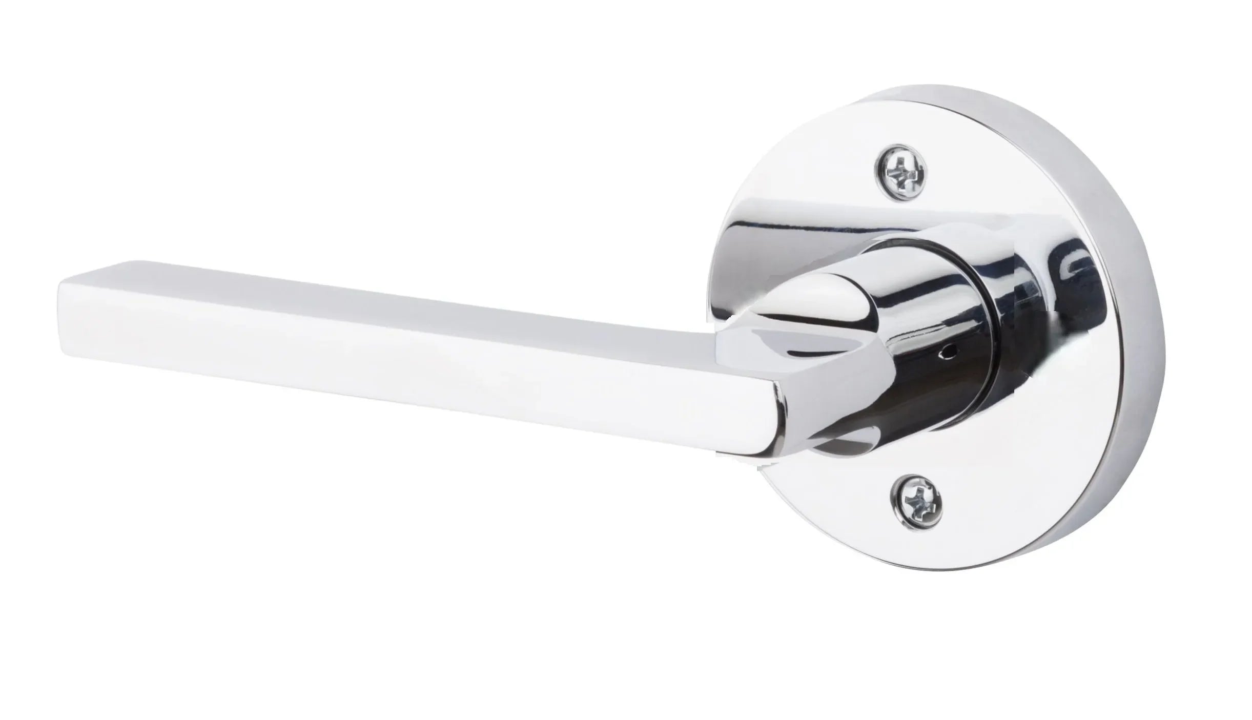 Baldwin Square Lever with Contemporary Round Rosette Polished Chrome