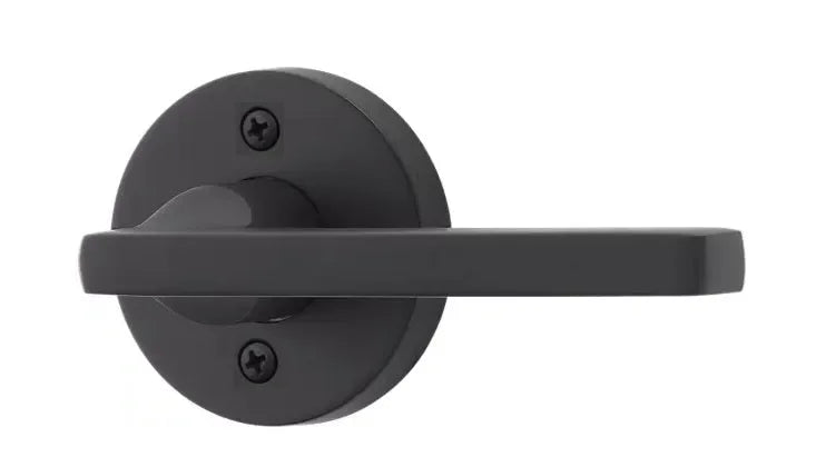 Baldwin Square Lever with Contemporary Round Rosette Satin Black