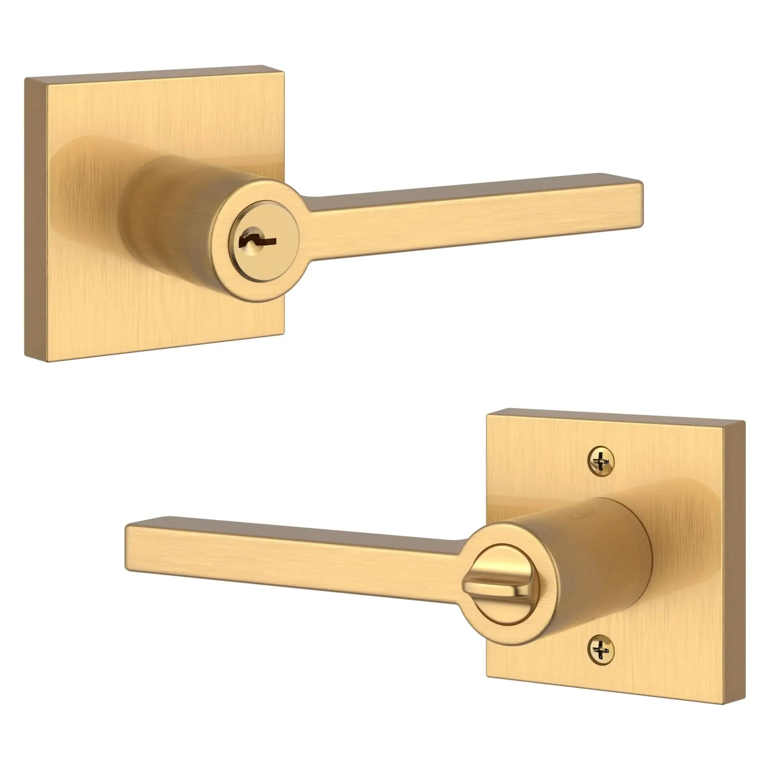 Baldwin ReserveBaldwin Square Lever with Contemporary Square Rosette in 