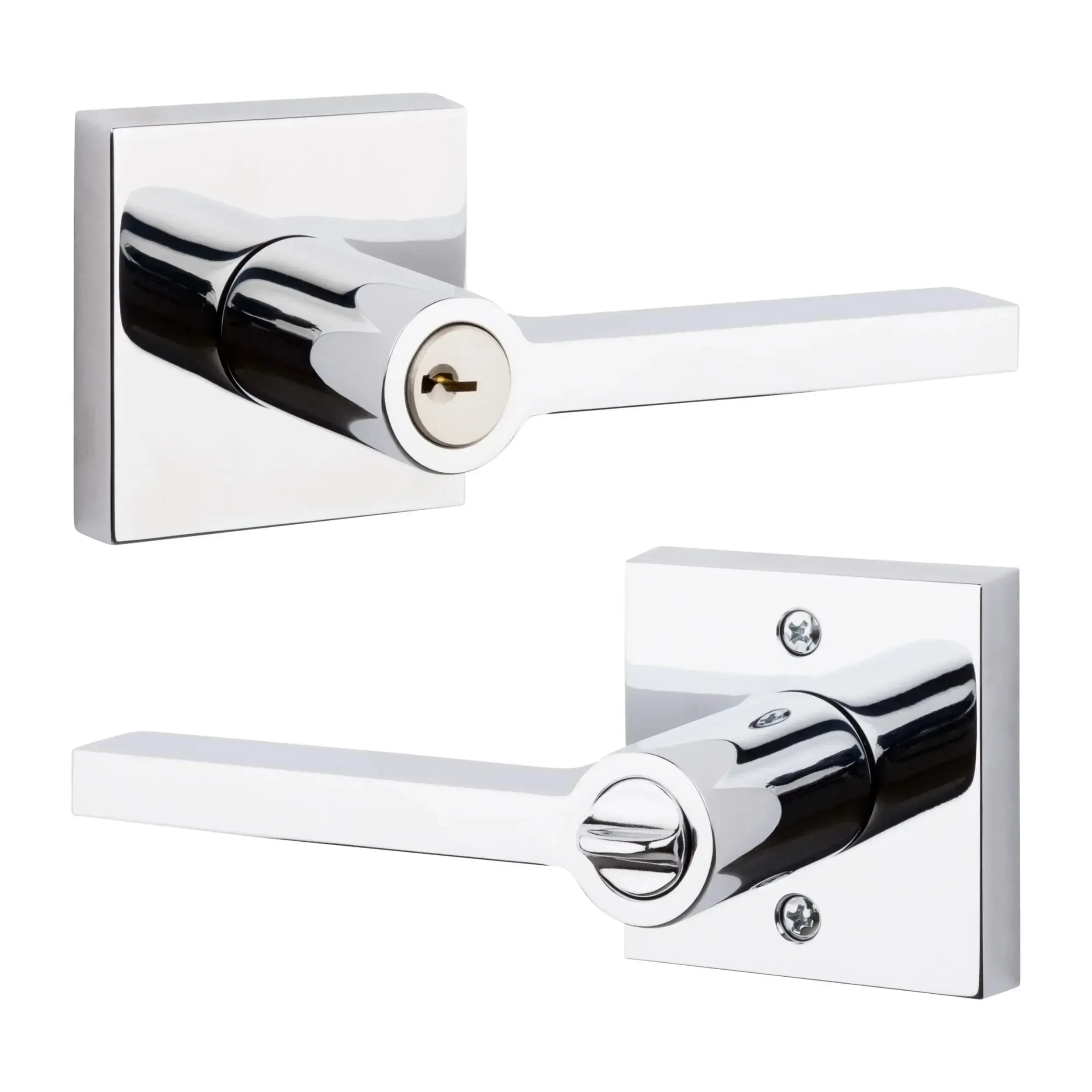 Baldwin ReserveBaldwin Square Lever with Contemporary Square Rosette in 