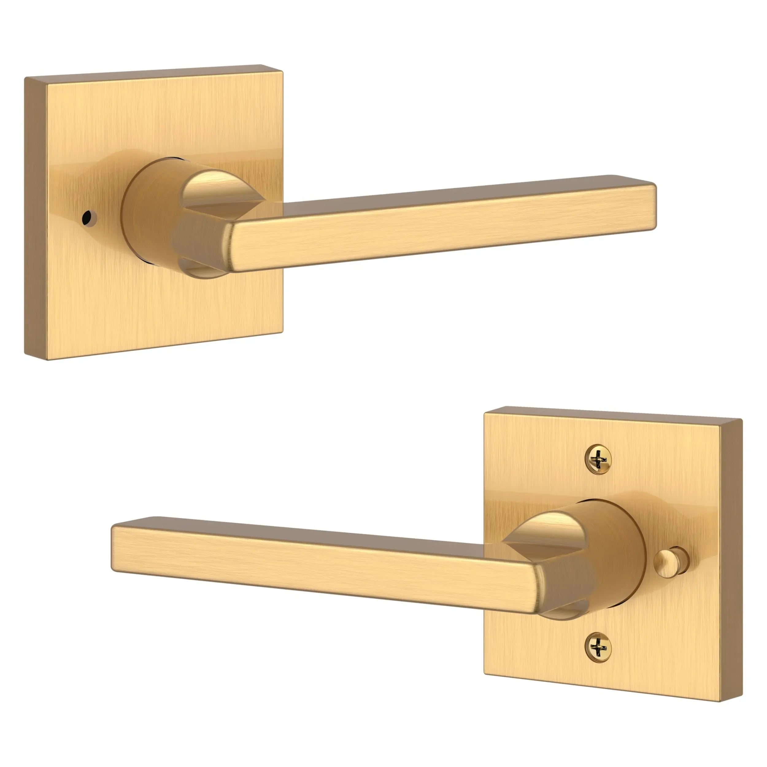 Baldwin Square Lever with Contemporary Square Rosette 