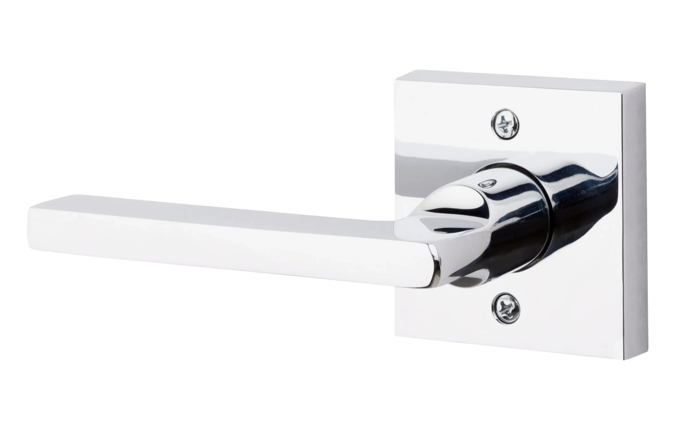 Baldwin Square Lever with Contemporary Square Rosette Polished Chrome
