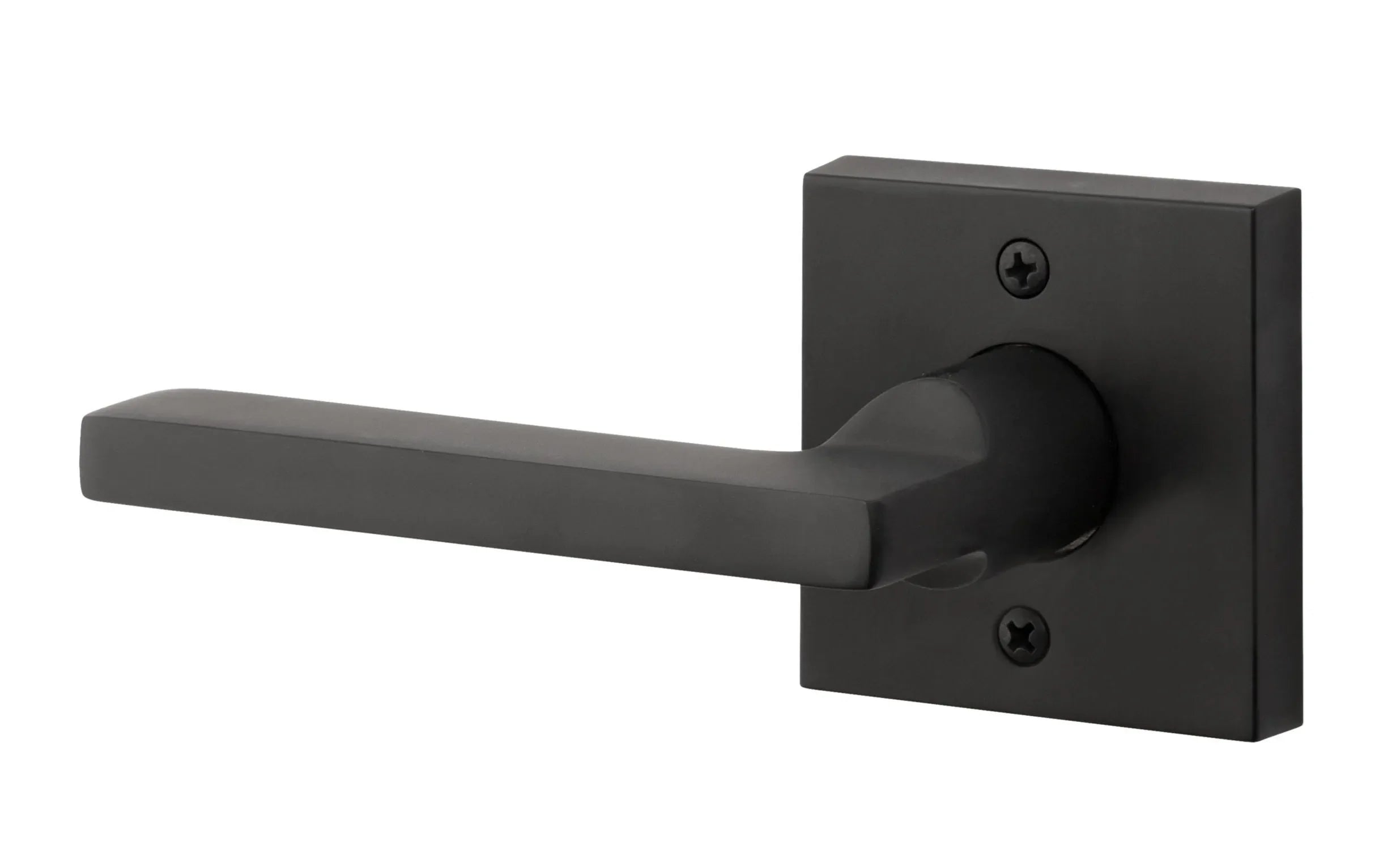Baldwin Square Lever with Contemporary Square Rosette Satin Black