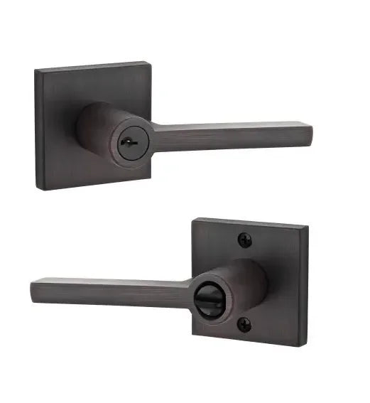 Baldwin Square Lever with Contemporary Square Rosette Venetian Bronze