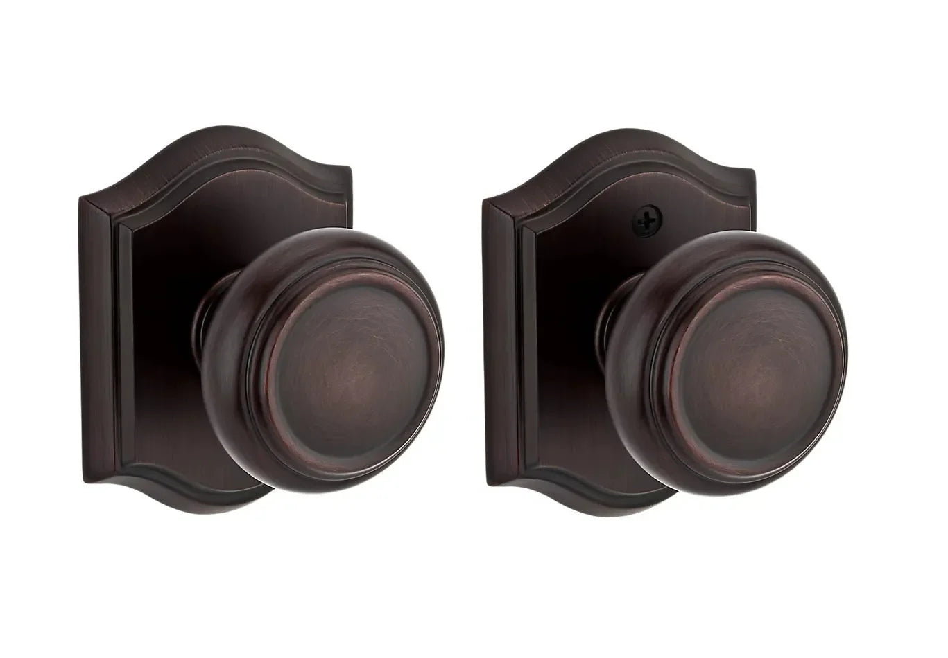 Baldwin Traditional Knob with Traditional Arch Rosette Venetian Bronze