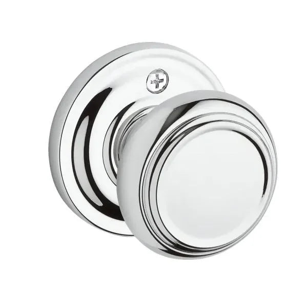 Baldwin Traditional Knob with Traditional Round Rosette Polished Chrome