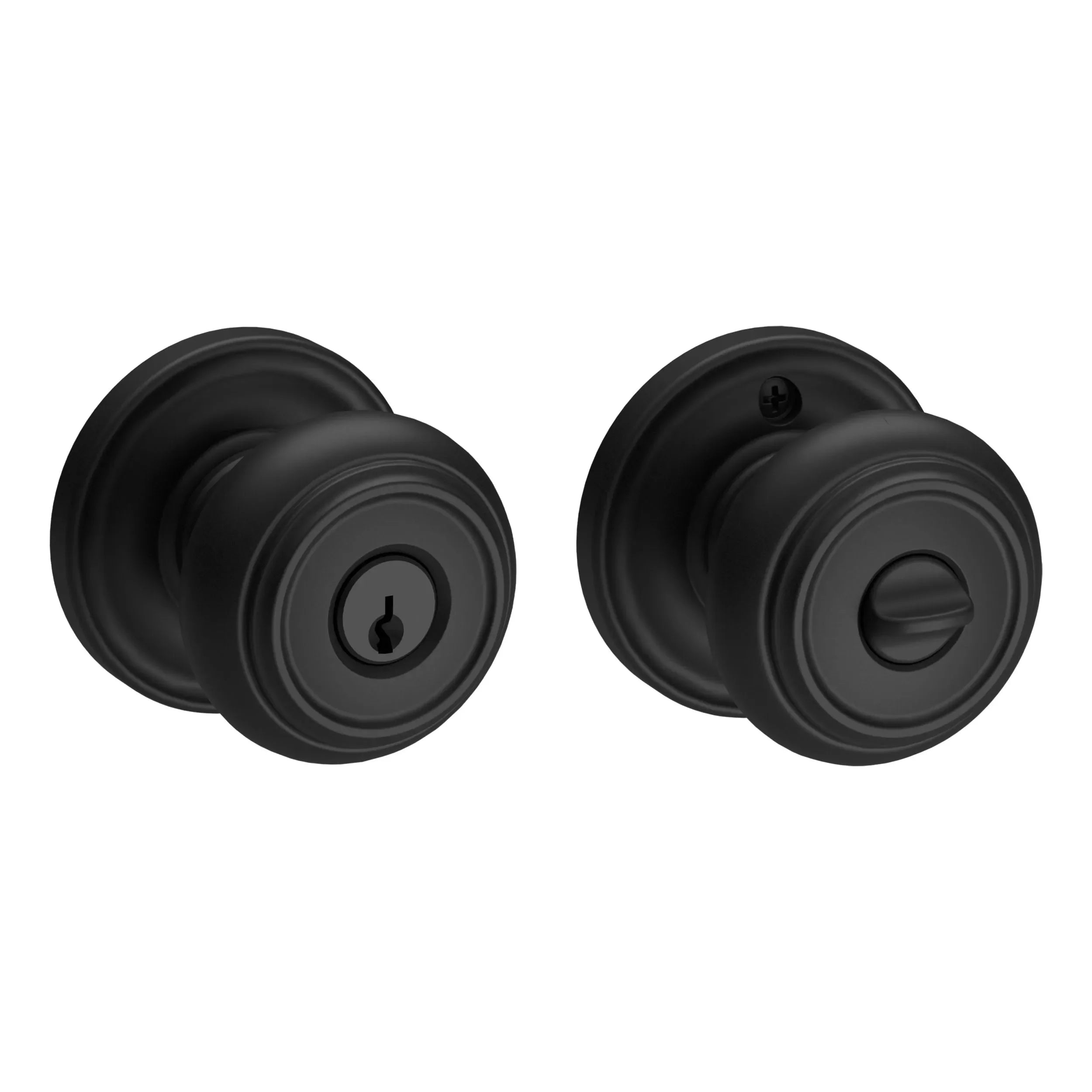 Baldwin Traditional Knob with Traditional Round Rosette Satin Black