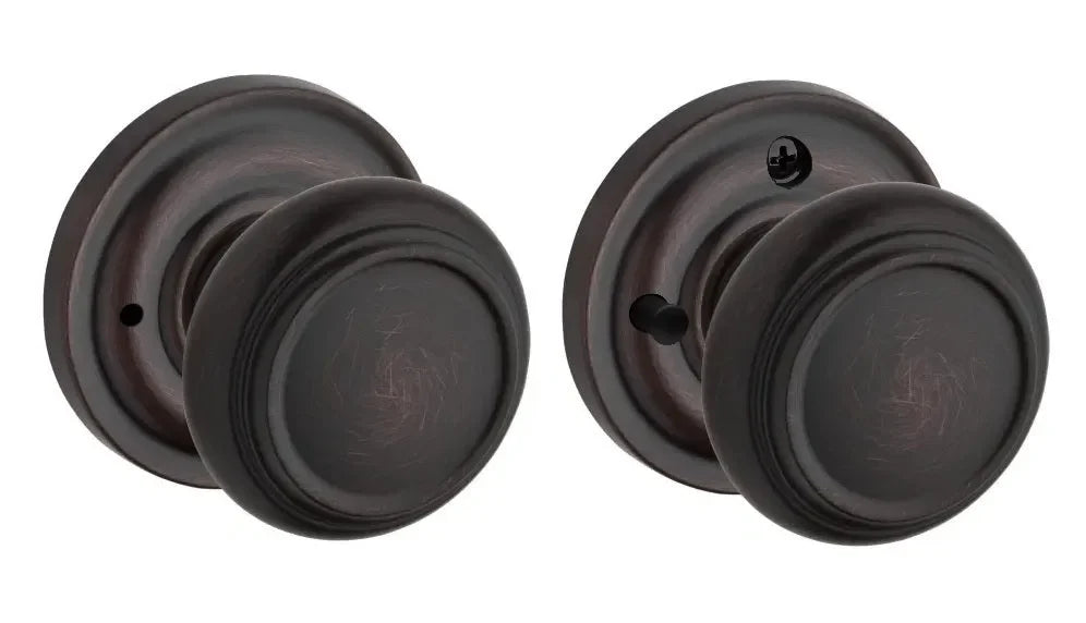 Baldwin Traditional Knob with Traditional Round Rosette Venetian Bronze