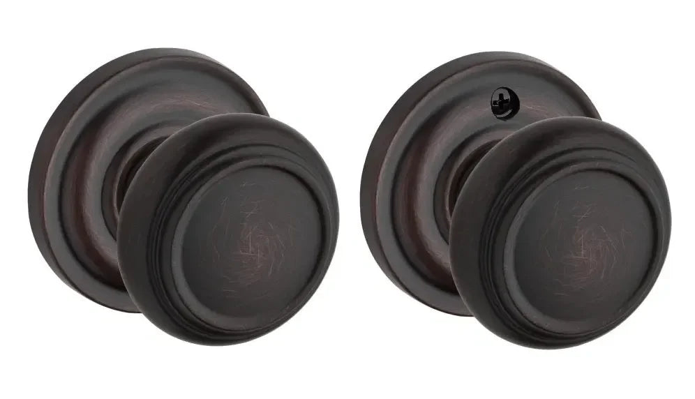 Baldwin Traditional Knob with Traditional Round Rosette Venetian Bronze