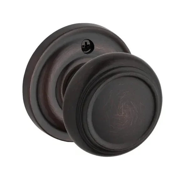 Baldwin Traditional Knob with Traditional Round Rosette Venetian Bronze