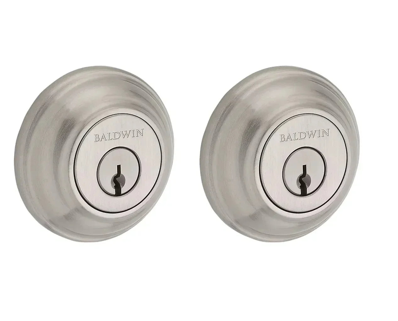 Baldwin Traditional Round Deadbolt Lifetime Polished Nickel