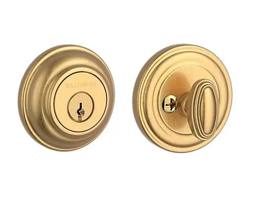 Baldwin Traditional Round Deadbolt Lifetime Satin Brass