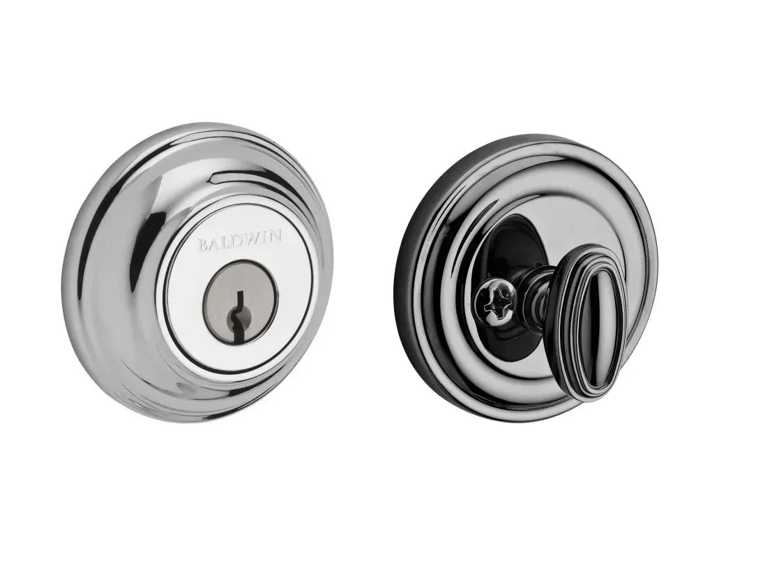 Baldwin Traditional Round Deadbolt Polished Chrome