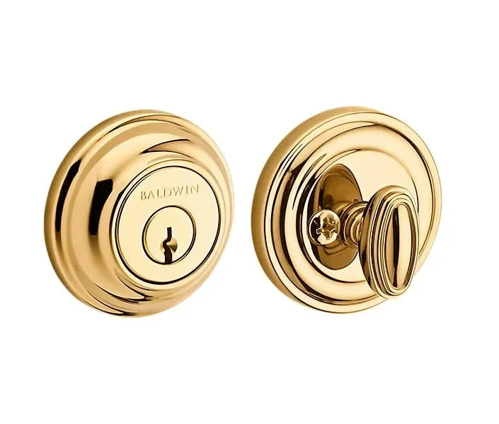 The Baldwin Reserve Traditional Round Deadbolt in finish.