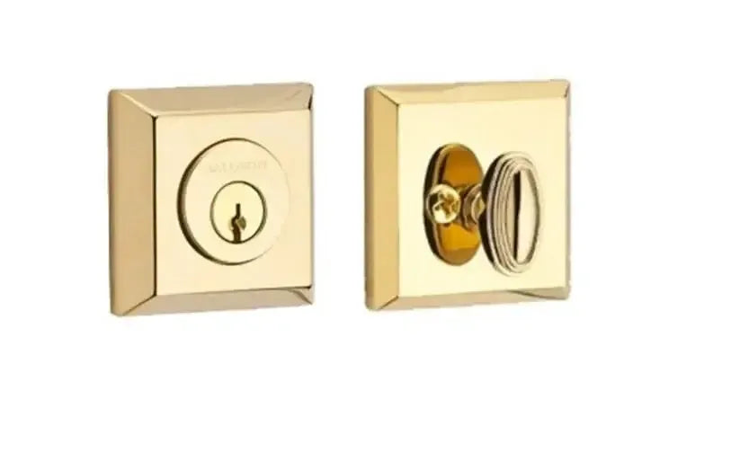 Baldwin Traditional Square Deadbolt in Lifetime Polished Brass finish